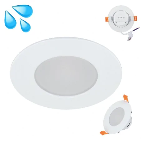 Oprawy-sufitowe-stale - oczko sufitowe led 7w łazienkowe wpuszczane w sufit zmienna barwa ip54 ewa ideus 