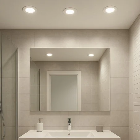 Oprawy-sufitowe-stale - oczko sufitowe led 7w łazienkowe wpuszczane w sufit zmienna barwa ip54 ewa ideus 