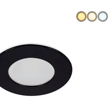 Oprawy-sufitowe-stale - czarne oświetlenie łazienkowe sufitowe oczko led 7w hermetyczne ip54 ewa ideus 