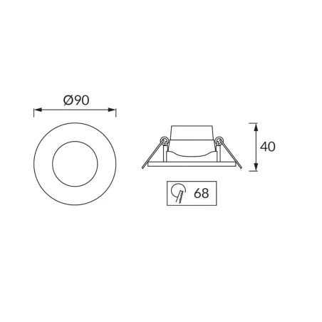 Oprawy-sufitowe-stale - czarne oświetlenie łazienkowe sufitowe oczko led 7w hermetyczne ip54 ewa ideus 