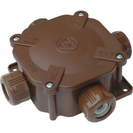 Puszki-natynkowe - puszka natynkowa hermetyczna brązowa z dławikami ip67 6455-11 5.p/7 acidur sez 