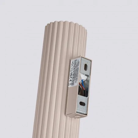 Kinkiety-do-salonu - kinkiet ścienny tuba taupe karbowana karbon 20 2xgu10 sollux sl.1760 