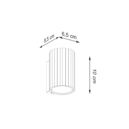 Kinkiety-do-salonu - kinkiet  tuba taupe karbowana lampa ścienna kawa z mlekiem karbon 10 sollux sl.1777 