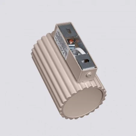 Kinkiety-do-salonu - kinkiet  tuba taupe karbowana lampa ścienna kawa z mlekiem karbon 10 sollux sl.1777 