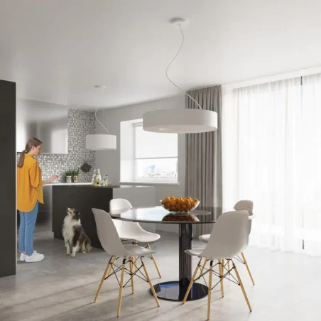 Lampy-sufitowe - żyrandol koło led nad stół lampa sufitowa  saturno 70 biały sollux sl.0751 