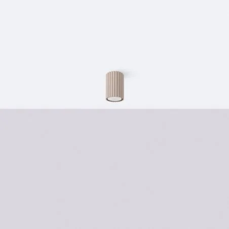 Oswietlenie-sufitowe - plafon tuba natynkowa karbowana karbon 10 taupe sollux sl.1758 