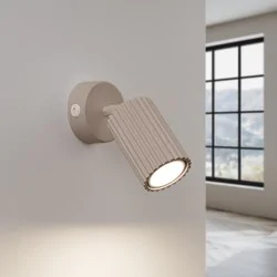 Kinkiety-do-salonu - kinkiet  ścienny karbon taupe lampa tuba na ścianę z włącznikiem sollux sl.1762 