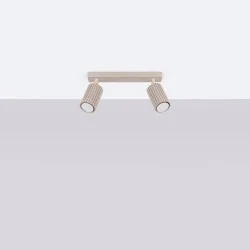 Oswietlenie-sufitowe - lampa listwa podwójna ruchome karbowane reflektorki taupe karbon sl.1763 sollux 