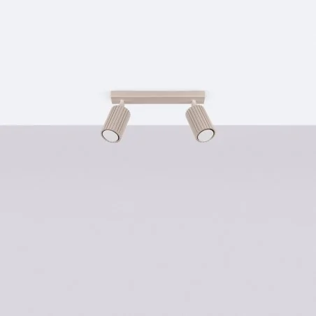 Oswietlenie-sufitowe - lampa listwa podwójna ruchome karbowane reflektorki taupe karbon sl.1763 sollux 