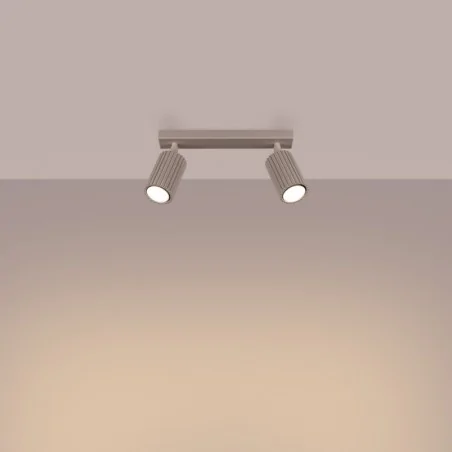 Oswietlenie-sufitowe - lampa listwa podwójna ruchome karbowane reflektorki taupe karbon sl.1763 sollux 