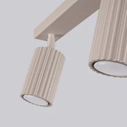 Oswietlenie-sufitowe - lampa listwa podwójna ruchome karbowane reflektorki taupe karbon sl.1763 sollux 