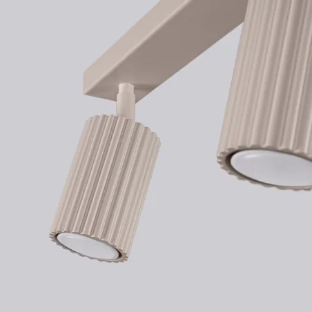 Oswietlenie-sufitowe - lampa listwa podwójna ruchome karbowane reflektorki taupe karbon sl.1763 sollux 