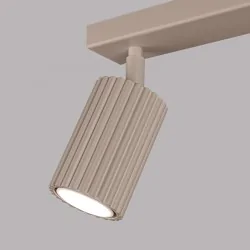 Oswietlenie-sufitowe - lampa listwa podwójna ruchome karbowane reflektorki taupe karbon sl.1763 sollux 