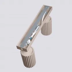 Oswietlenie-sufitowe - lampa listwa podwójna ruchome karbowane reflektorki taupe karbon sl.1763 sollux 