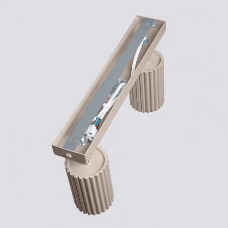 Oswietlenie-sufitowe - lampa listwa podwójna ruchome karbowane reflektorki taupe karbon sl.1763 sollux 