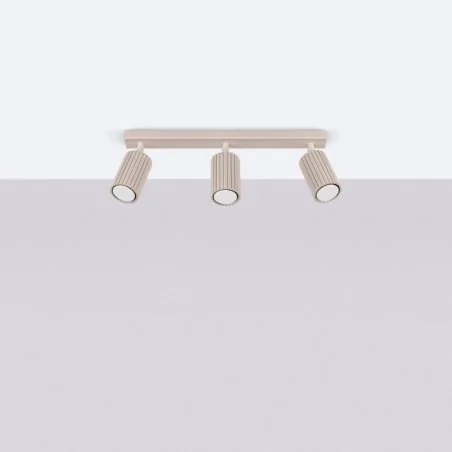 Oswietlenie-sufitowe - plafon listwa sufitowa potrójna 3 tuby karbon 3l taupe sollux sl.1764 