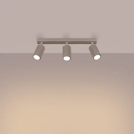 Oswietlenie-sufitowe - plafon listwa sufitowa potrójna 3 tuby karbon 3l taupe sollux sl.1764 