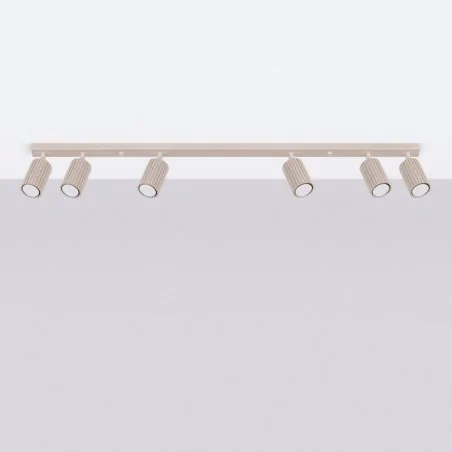 Oswietlenie-sufitowe - listwa sufitowa oświetleniowa 6 reflektorków taupe karbon 6l sl.1766 sollux 