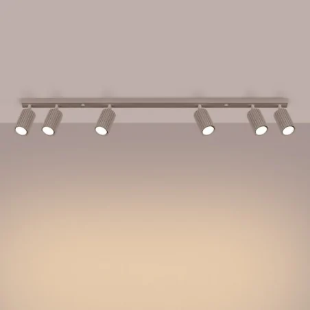 Oswietlenie-sufitowe - listwa sufitowa oświetleniowa 6 reflektorków taupe karbon 6l sl.1766 sollux 