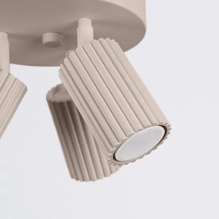 Oswietlenie-sufitowe - plafon tuby potrójne na talerzu lampa sufitowa oprawa karbon 3p taupe sollux sl.1768 