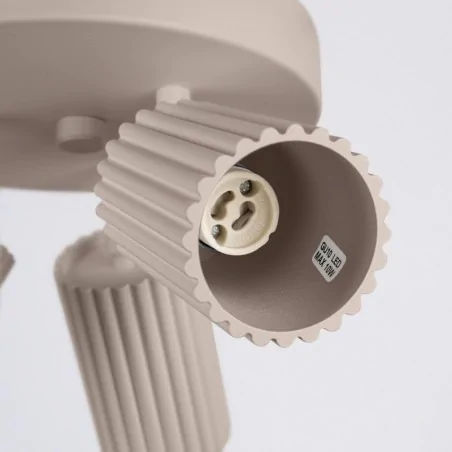 Oswietlenie-sufitowe - plafon tuby potrójne na talerzu lampa sufitowa oprawa karbon 3p taupe sollux sl.1768 