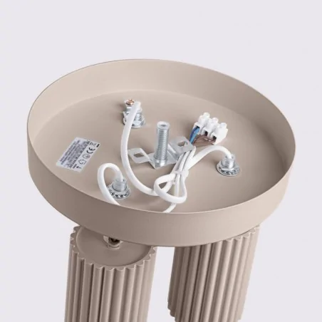 Oswietlenie-sufitowe - plafon tuby potrójne na talerzu lampa sufitowa oprawa karbon 3p taupe sollux sl.1768 