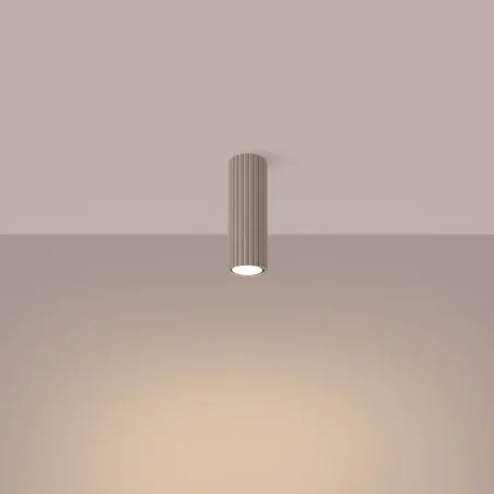 Oswietlenie-sufitowe - plafon karbon 20 taupe tuba sufitowa karbowana punktowa sollux sl.1771 