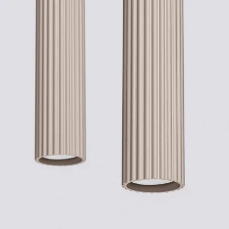 Lampy-sufitowe - lampa wisząca podwójna wiszące tuby sufitowe karbon 2 taupe sollux sl.1773 