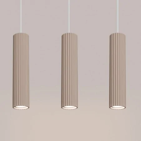 Lampy-sufitowe - lampa wisząca potrójna listwa sufitowa wiszące tuby karbon 3l taupe sollux sl.1774 