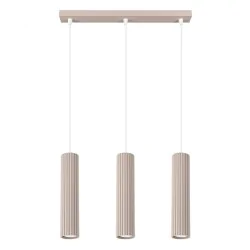 Lampy-sufitowe - lampa wisząca potrójna listwa sufitowa wiszące tuby karbon 3l taupe sollux sl.1774