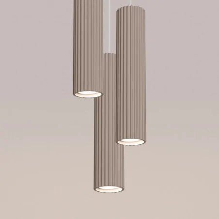 Lampy-sufitowe - lampa wisząca 3 tuby oświetlenie do salonu sufitowe karbon 3p taupe sollux sl.1775 