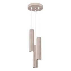 Lampy-sufitowe - lampa wisząca 3 tuby oświetlenie do salonu sufitowe karbon 3p taupe sollux sl.1775
