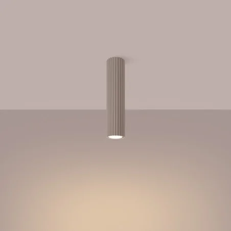 Oswietlenie-sufitowe - plafon karbon 30 taupe tuba natynkowa sufitowa  sollux sl.1778 