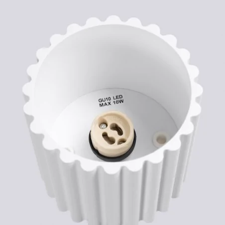 Oswietlenie-sufitowe - plafon aura 1 biały tuba sufitowa karbowana krótka gu10 sollux sl.1779 