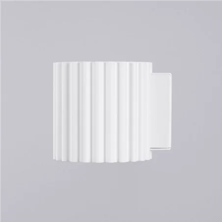 Kinkiety-do-salonu - kinkiet tuba biała karbowana lampa na ścianę punktowa aura biały g9 sollux sl.1781 