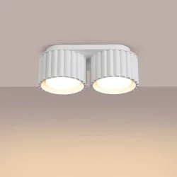 Oswietlenie-sufitowe - plafon aura 2 biały lampa podwójna suiftowa gx53 sollux sl.1783 