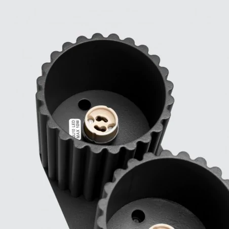 Oswietlenie-sufitowe - plafon podwójny aura 2 czarny listwa 2 tuby natynkowe gu10 sollux sl.1785 