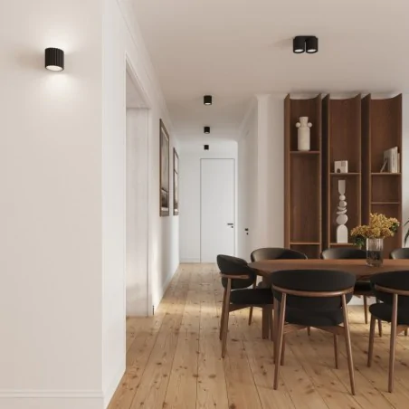 Oswietlenie-sufitowe - plafon podwójny aura 2 czarny listwa 2 tuby natynkowe gu10 sollux sl.1785 