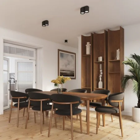 Oswietlenie-sufitowe - plafon podwójny aura 2 czarny listwa 2 tuby natynkowe gu10 sollux sl.1785 