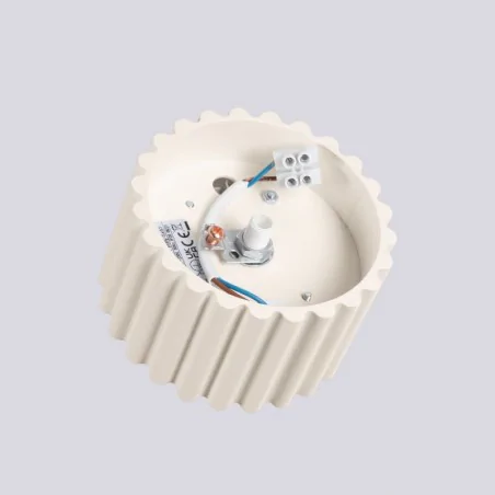 Oswietlenie-sufitowe - oprawa sufitowa oczko beżowe ryflowany klosz aura sl.1792 sollux 