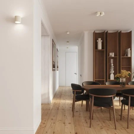 Oswietlenie-sufitowe - oprawa sufitowa oczko beżowe ryflowany klosz aura sl.1792 sollux 