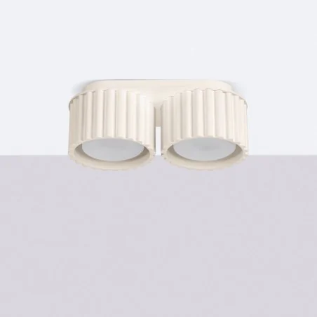 Oswietlenie-sufitowe - lampa sufitowa podwójna beżowa plafon aura sl.1793 sollux 