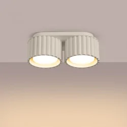 Oswietlenie-sufitowe - lampa sufitowa podwójna beżowa plafon aura sl.1793 sollux 