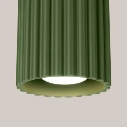 Oprawy-sufitowe - tuba sufitowa oprawa gu10 karbowana zielony oliwkowy aura sl.1794 sollux 