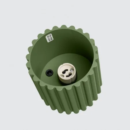 Oprawy-sufitowe - tuba sufitowa oprawa gu10 karbowana zielony oliwkowy aura sl.1794 sollux 