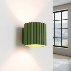 Kinkiety-do-salonu - kinkiet ścienny zielony oliwkowy na żarówkę g9 aura sl.1796 sollux 