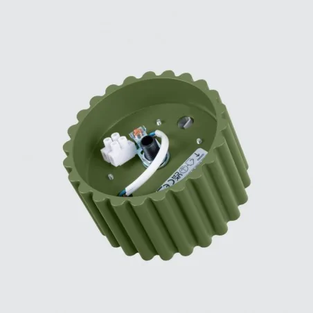 Oprawy-sufitowe - oprawa sufitowa oczko zielona oliwka z karbowanym kloszem aura sl.1797 sollux 