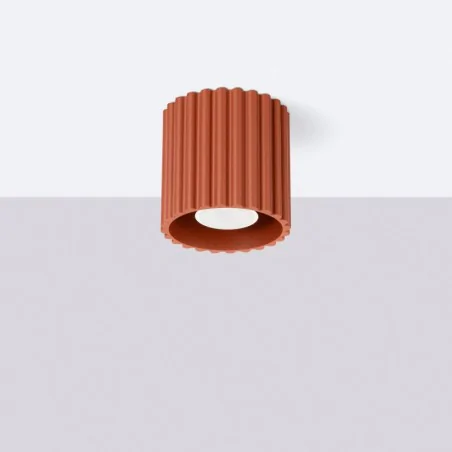 Oprawy-sufitowe - plafon sufitowy tuba oświetleniowa natynkowa aura 1 ochra czerwona gu10 sollux sl.1799 