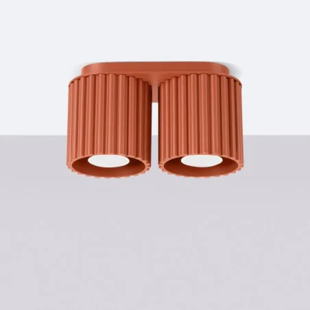 Oswietlenie-sufitowe - plafon sufitowy lampa podwójna aura 2 ochra czerwona gu10 sollux sl.1800 