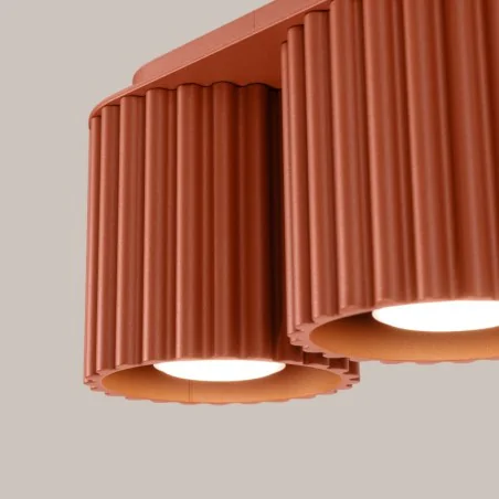 Oswietlenie-sufitowe - plafon sufitowy lampa podwójna aura 2 ochra czerwona gu10 sollux sl.1800 